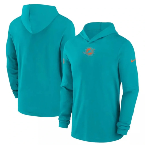 Miami Dolphins Nike Sideline Performance Long Sleeve Hoodie T-Shirt, 3XL - Picture 2 of 9